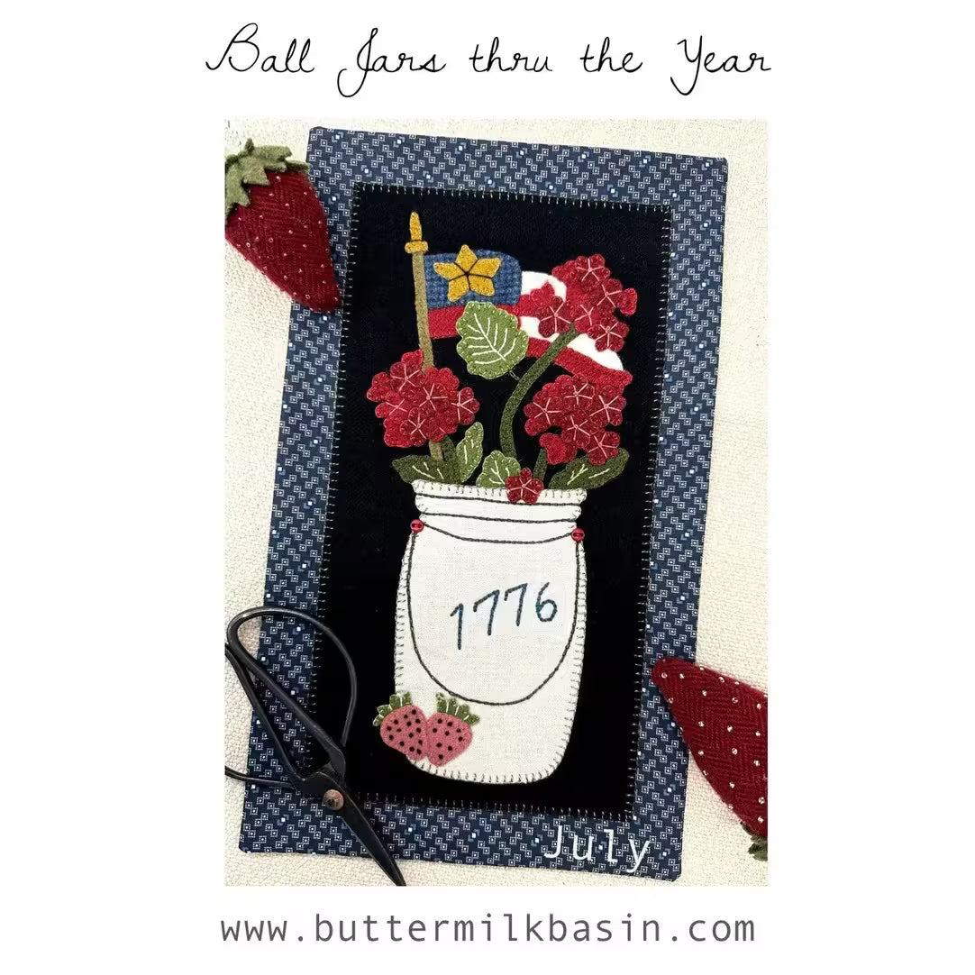 Photo of Ball Jar's Thru The Year July in Wool Applique from Buttermilk Basin