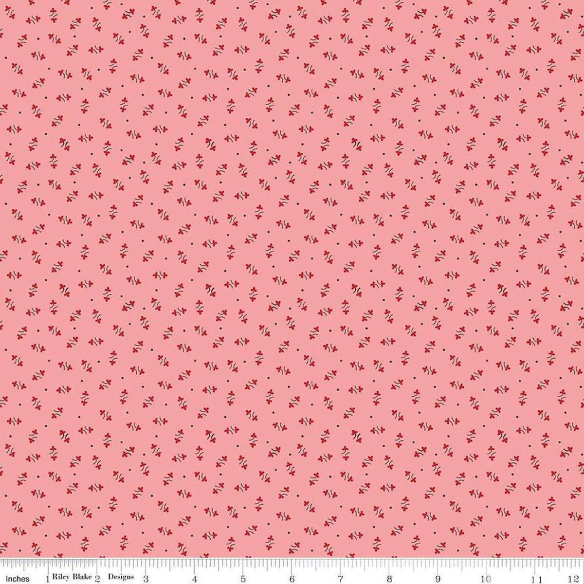 Photo of Riley Blake Designs 100% Cotton Fabric in Coral Posy from Autumn - 44"/45" Wide Fabric