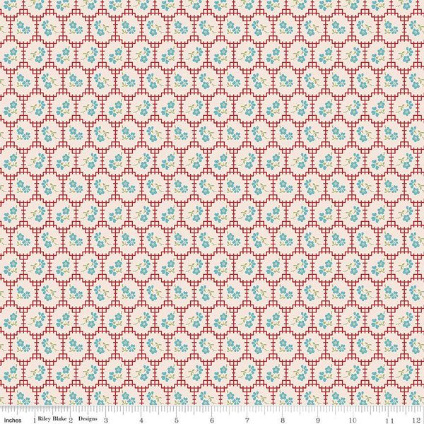 Photo of Riley Blake Designs 100% Cotton Fabric in Schoolhouse Red Recollect from Mercantile - 44"/45" Wide Fabric