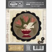 Photo of Center Circle Woolen Mat February in Wool Applique from Buttermilk Basin