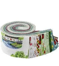 Photo of Covered Bridge Spring in 2 1/2 Strip Fabric from Tara Reed Riley Blake