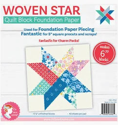 Photo of " Woven Star Quilt Block Foundation Paper in Paper Piecing from t's Sew Emma