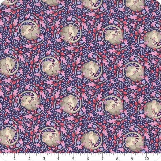 Photo of Tilda Fabrics 100% Cotton Fabric in Slumbermouse Denim from Hibernation - 44"/45" Wide Fabric