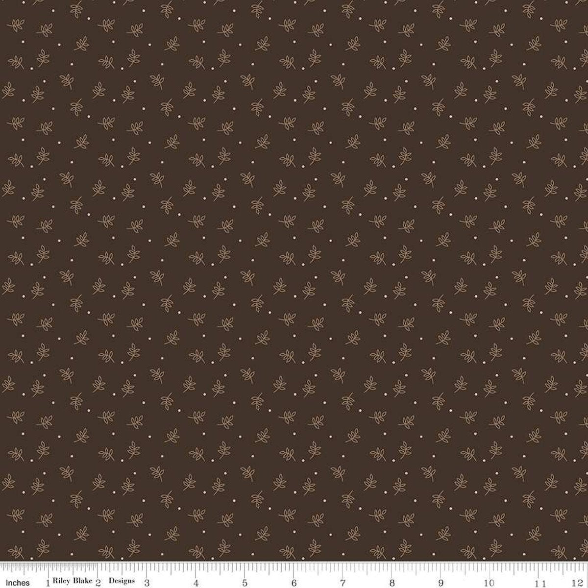 Photo of Riley Blake Designs 100% Cotton Fabric in Raisin Sprig from Autumn - 44"/45" Wide Fabric