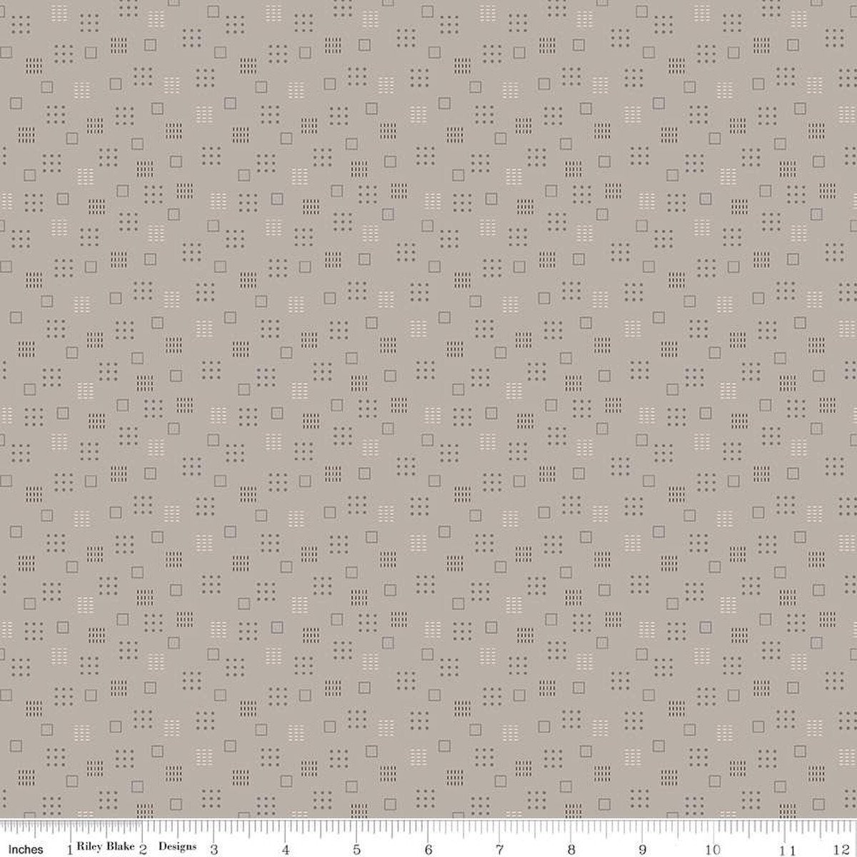 Photo of Riley Blake Designs 100% Cotton Fabric in Pewter Squares from Autumn - 44"/45" Wide Fabric
