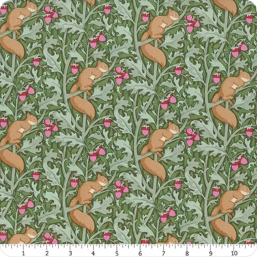 Photo of Tilda Fabrics 100% Cotton Fabric in Squirreldream Sage from Hibernation - 44"/45" Wide Fabric