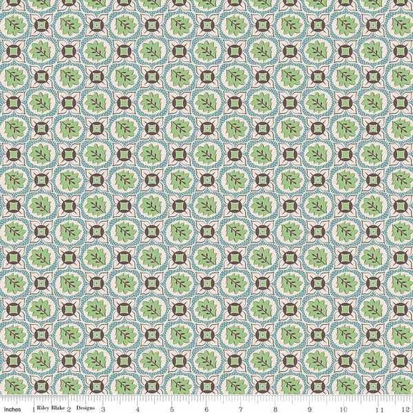 Photo of Riley Blake Designs 100% Cotton Fabric in Wedgewood Treasure from Mercantile - 44"/45" Wide Fabric