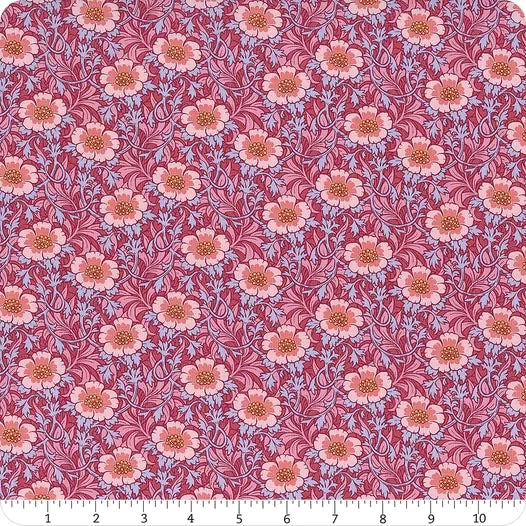 Photo of Tilda Fabrics 100% Cotton Fabric in Winterrose Hibiscus from Hibernation - 44"/45" Wide Fabric
