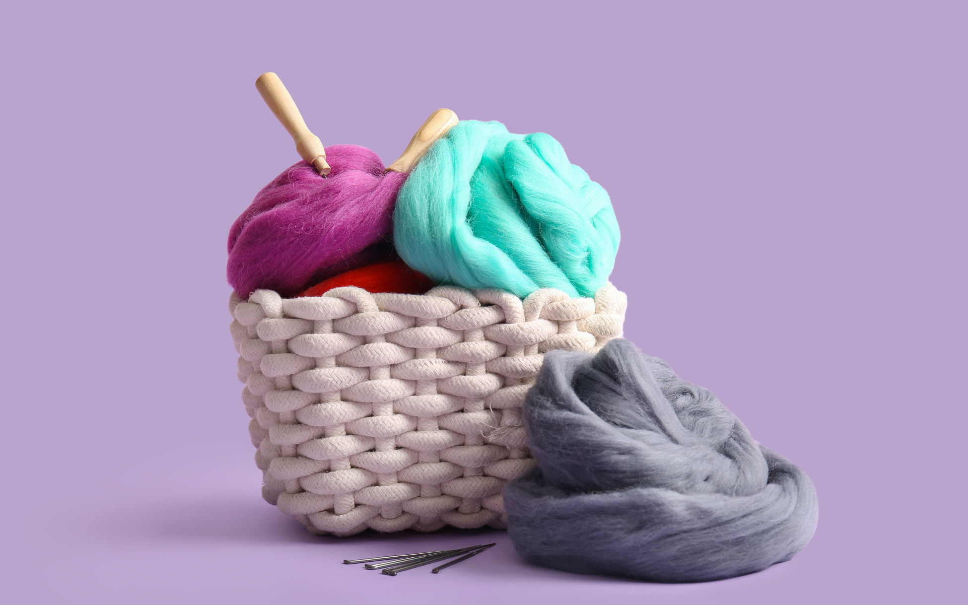 Colorful wool and natural fiber yarns displayed at Humble Stitch in Newport, PA – ideal for knitting, crocheting, and fiber arts projects