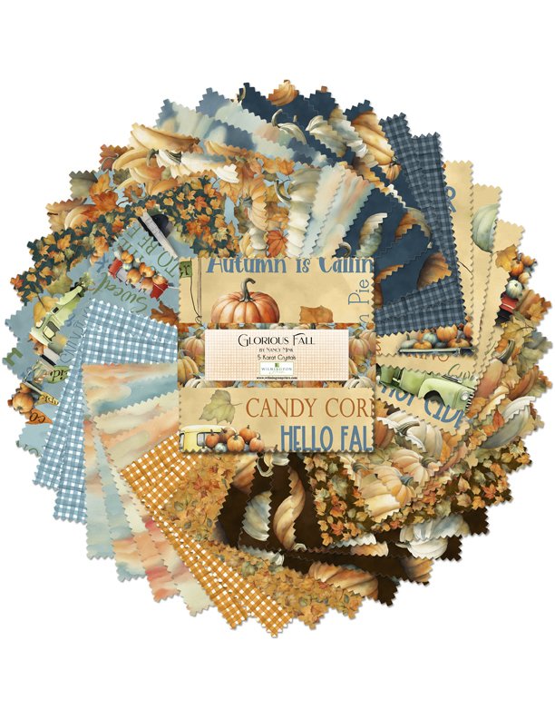 Photo of Wilmington Prints 100% Cotton Fabric in Glorious Falls from 5 Karat Crystals - 5" Precut Bundle