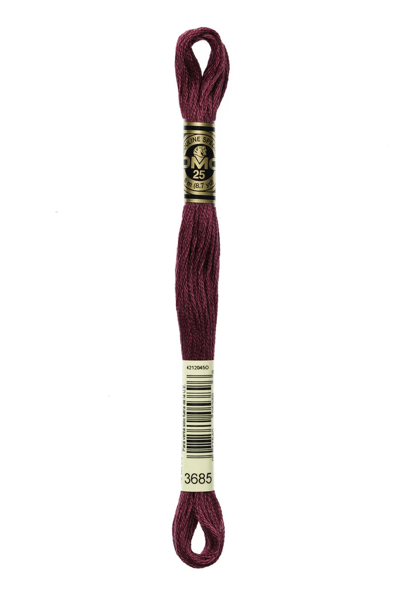 DMC - 6 Strand Floss - Color 3685 - Metallic Bramble – Humble Stitch