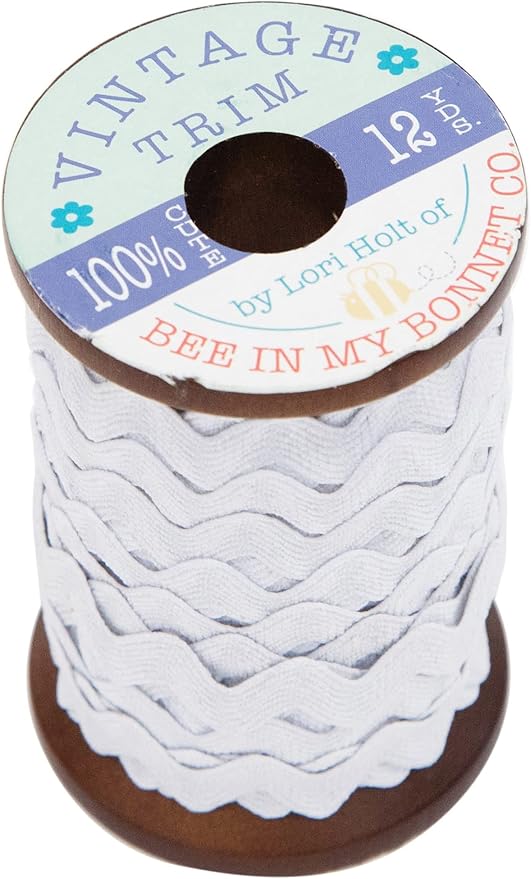 Photo of Lori Holt Trims in Cloud from Bee In My Bonnet - 1/4" Ric Rac