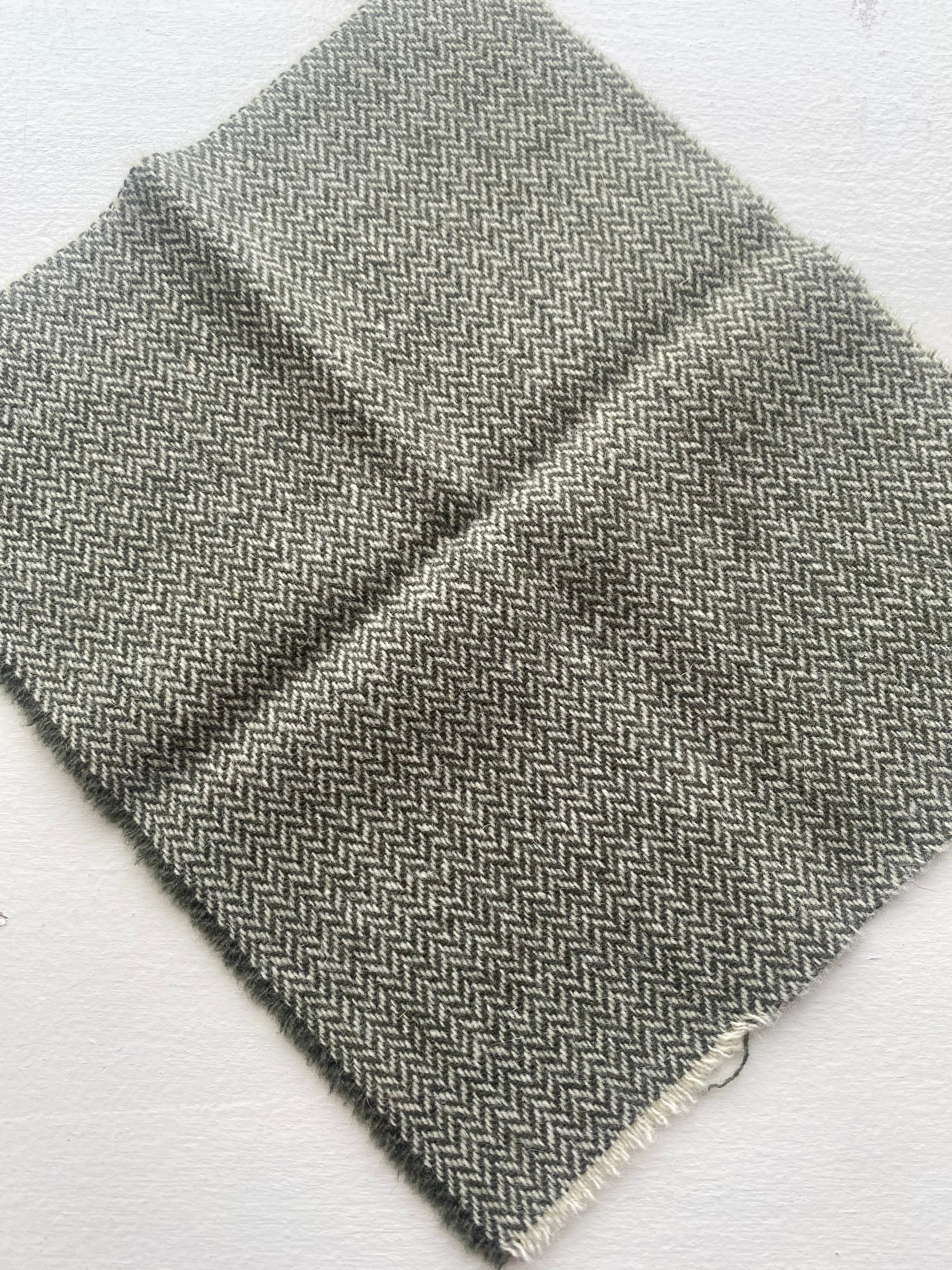Photo of Felted Wool Pre-Cut 100% Wool in Sage Green Chevron - Small - 8" x 7"