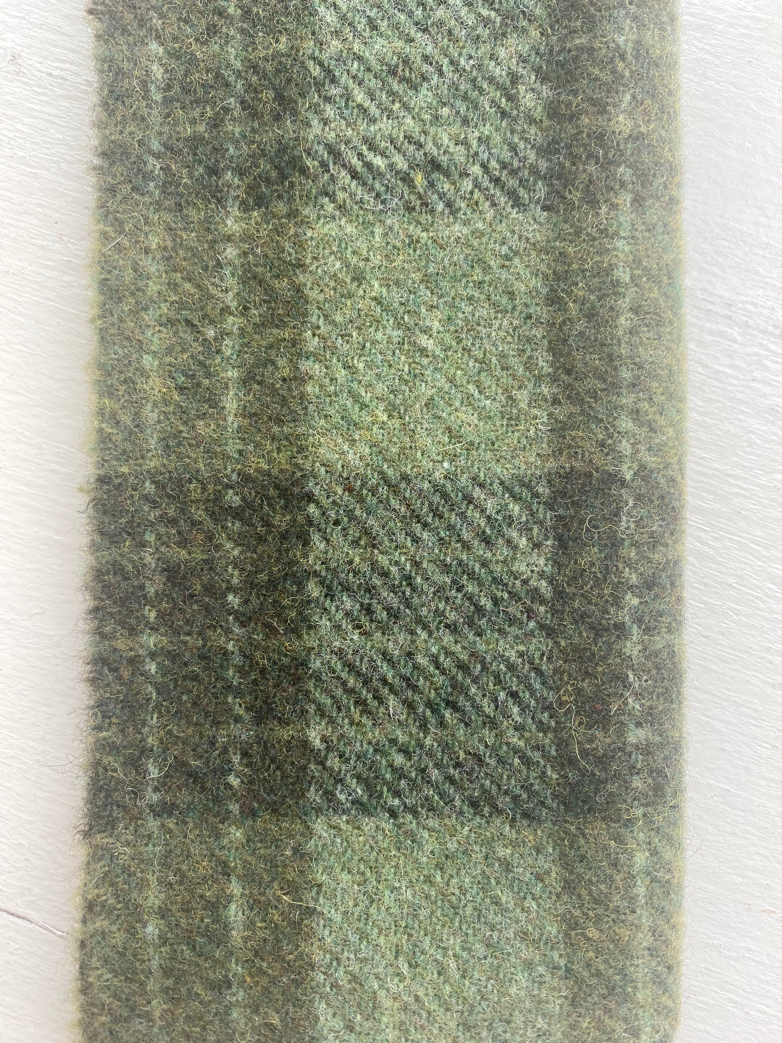 Photo of Felted Wool Pre-Cut 100% Wool in Light Green Plaid - Medium - 10" x 9"
