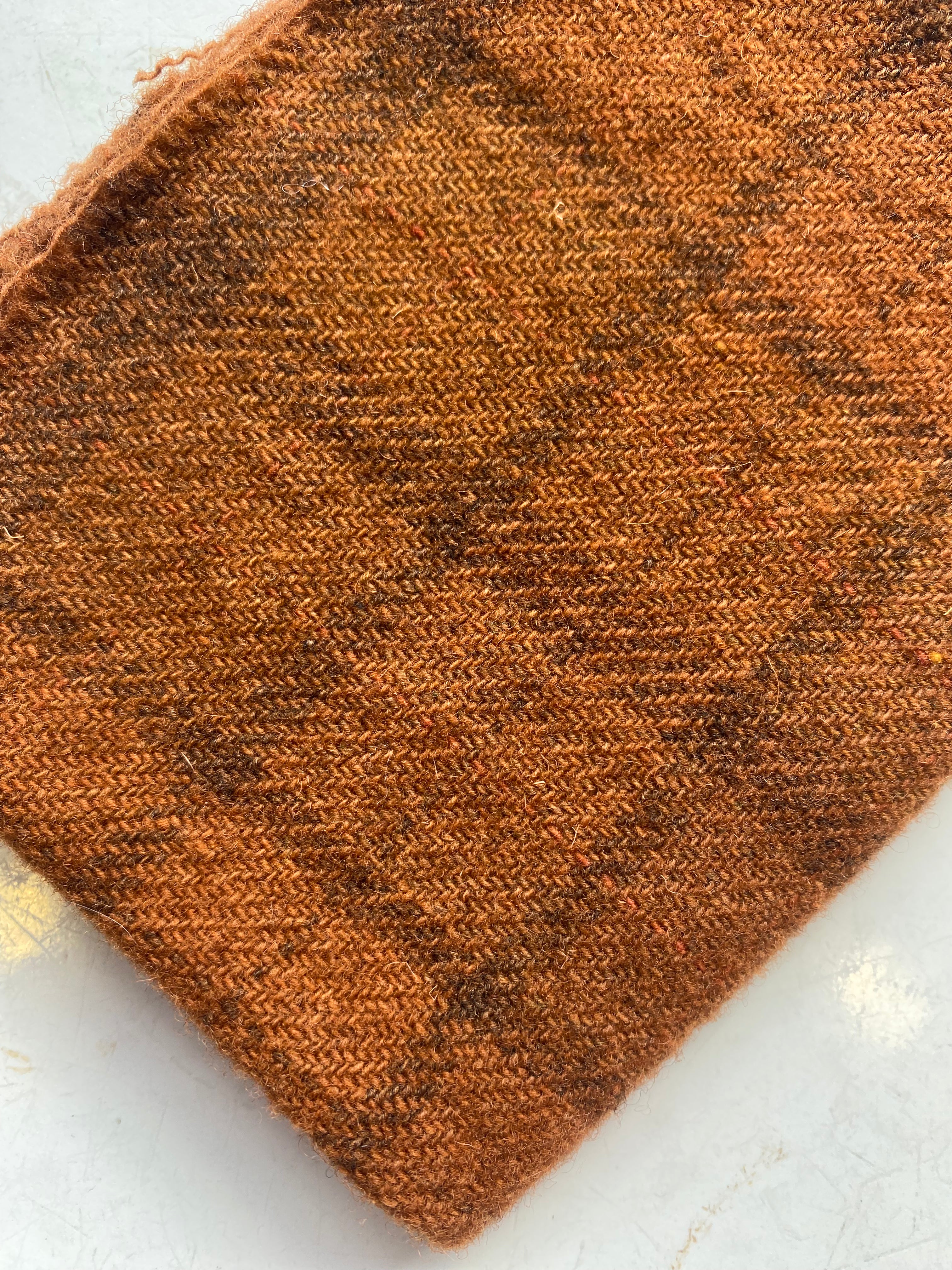 Photo of Felted Wool Pre-Cut 100% Wool in Light Orange Plaid - Medium - 10" x 9"