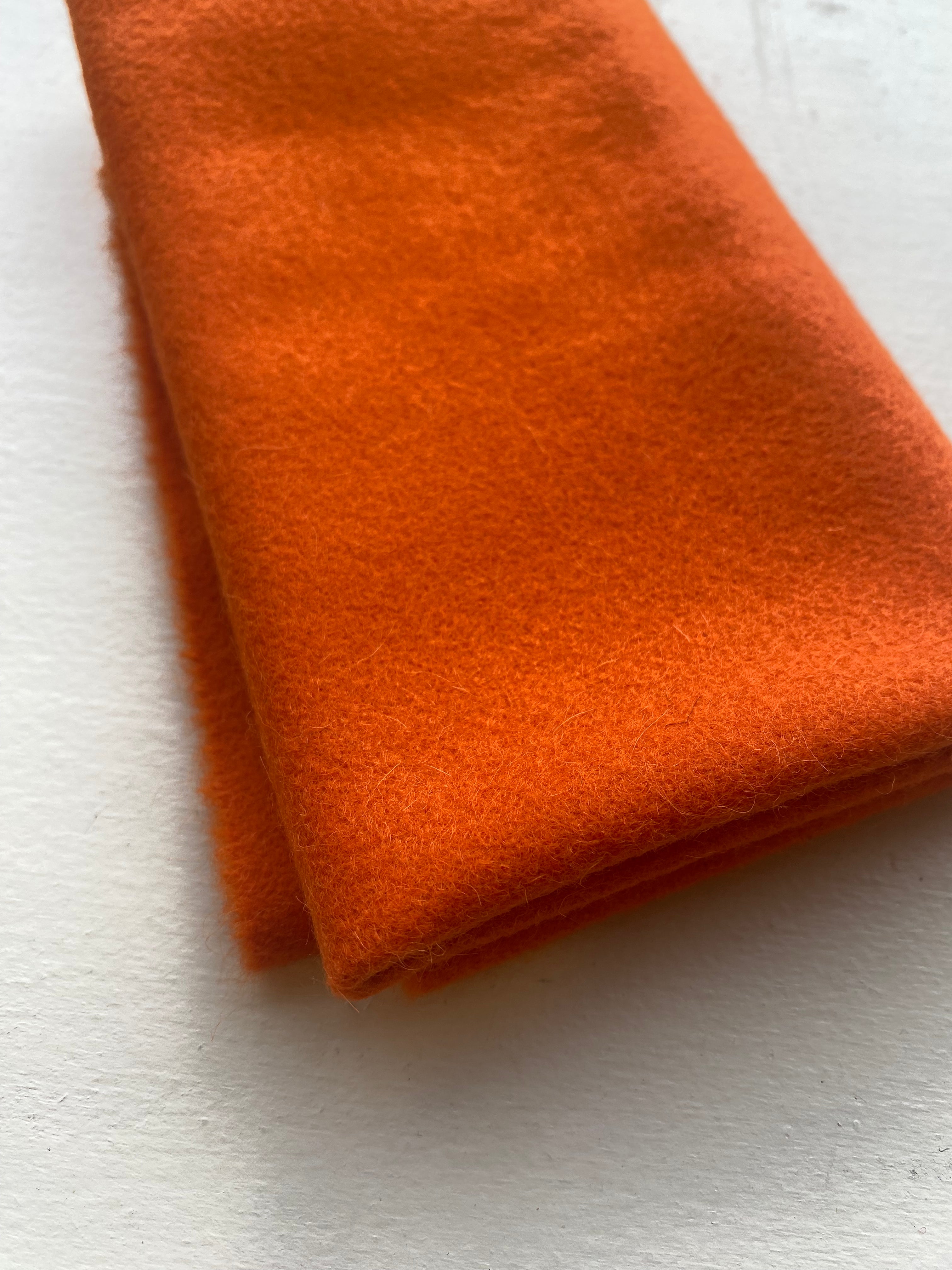 Photo of Felted Wool Pre-Cut 100% Wool in Neon Orange - Large - 15" x 14"