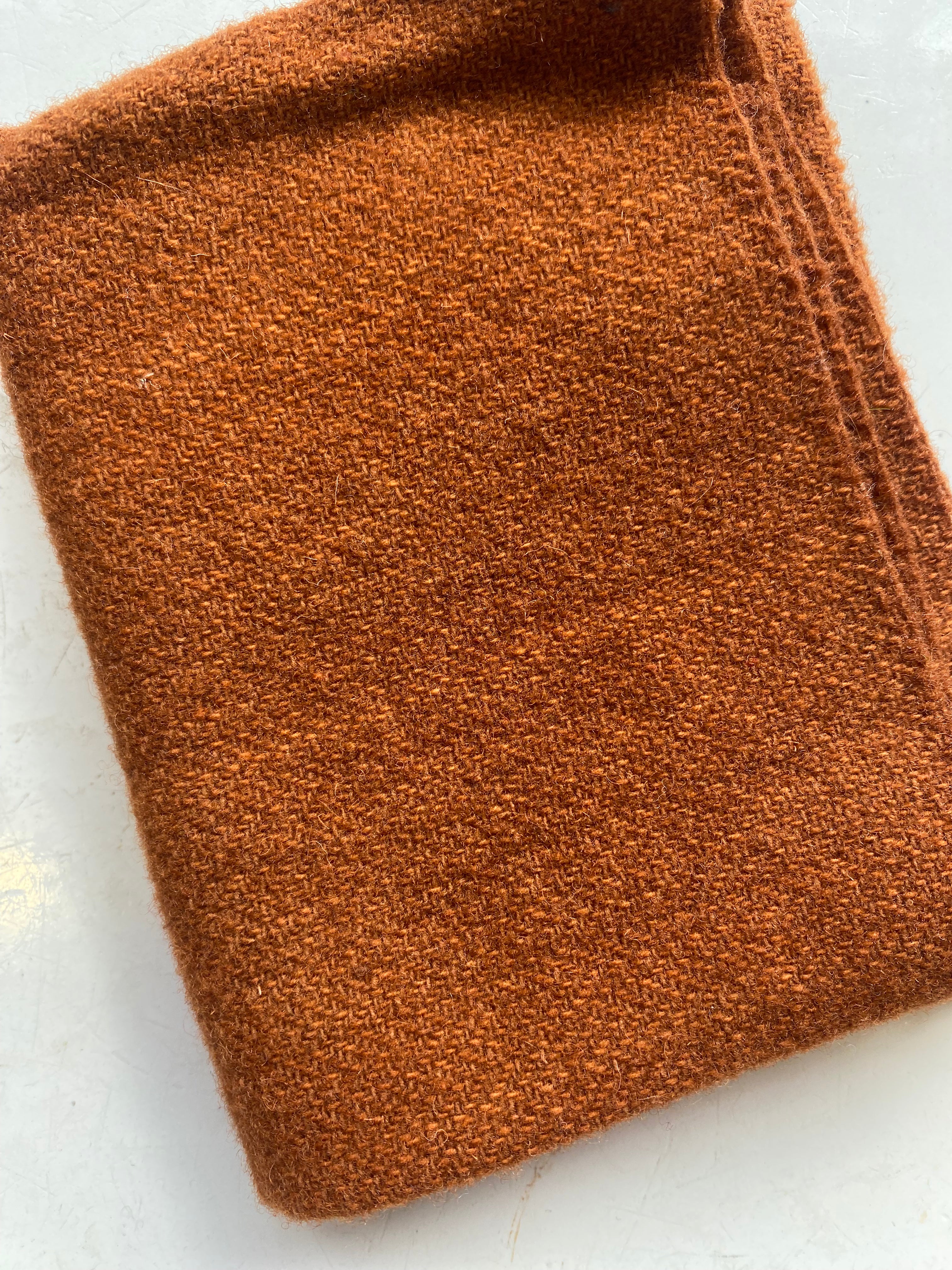 Photo of Felted Wool Pre-Cut 100% Wool in Orange Stripes - Medium - 10" x 9" 