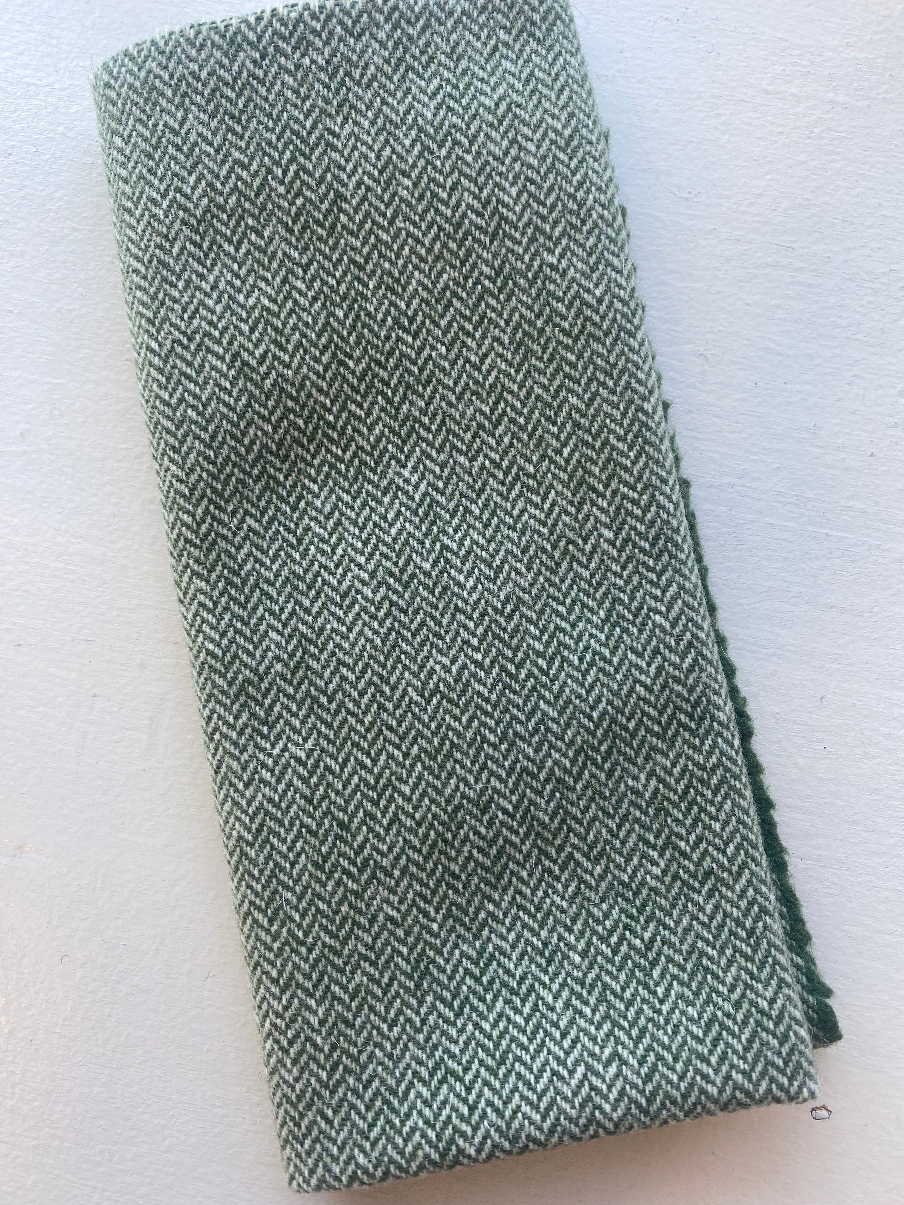 Photo of Felted Wool Pre-Cut 100% Wool in Sage Green Chevron - Large - 15" x 14"