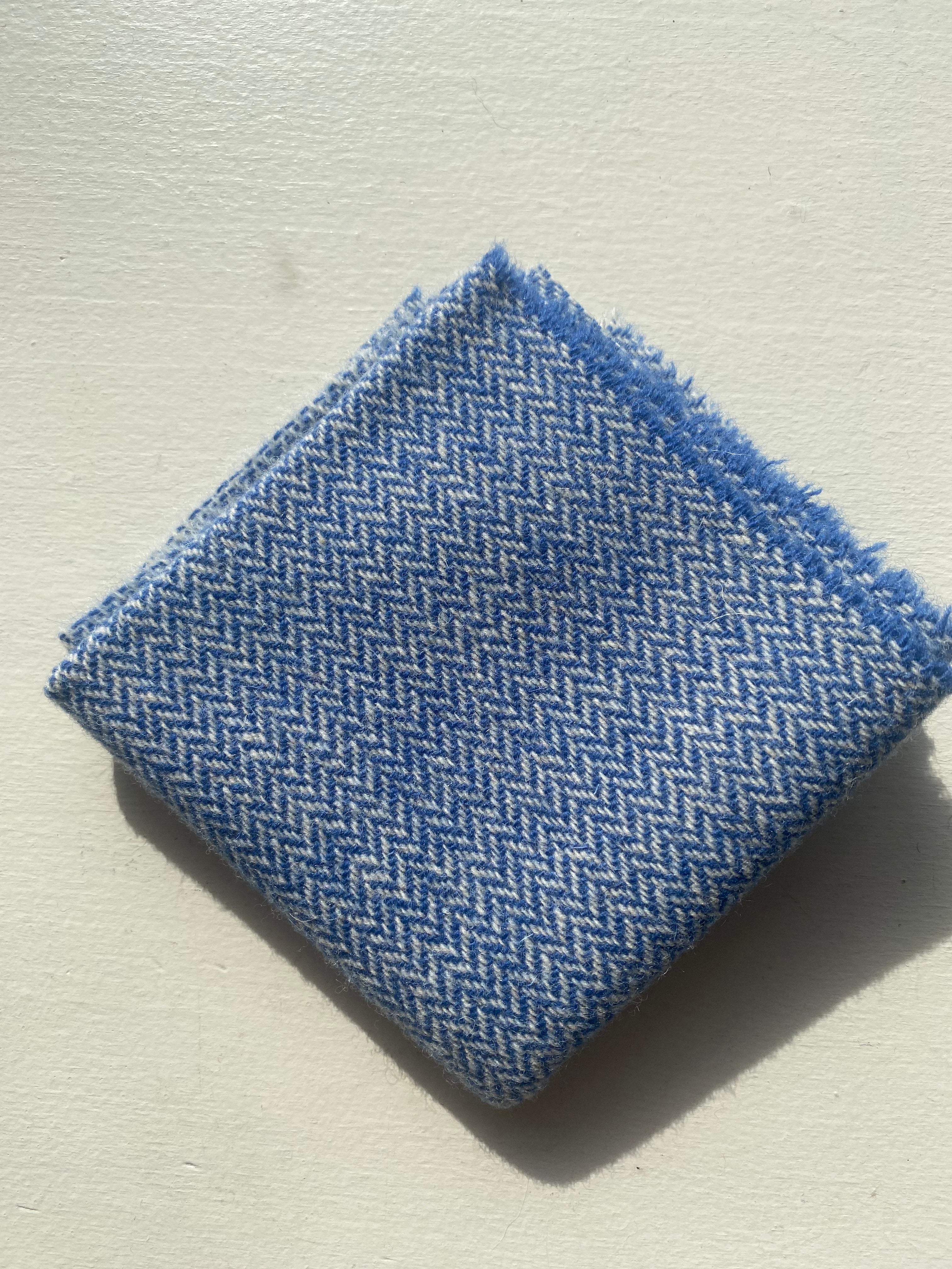 Photo of Felted Wool Pre-Cut 100% Wool in Sky Blue Chevron - Medium - 10" x 6"