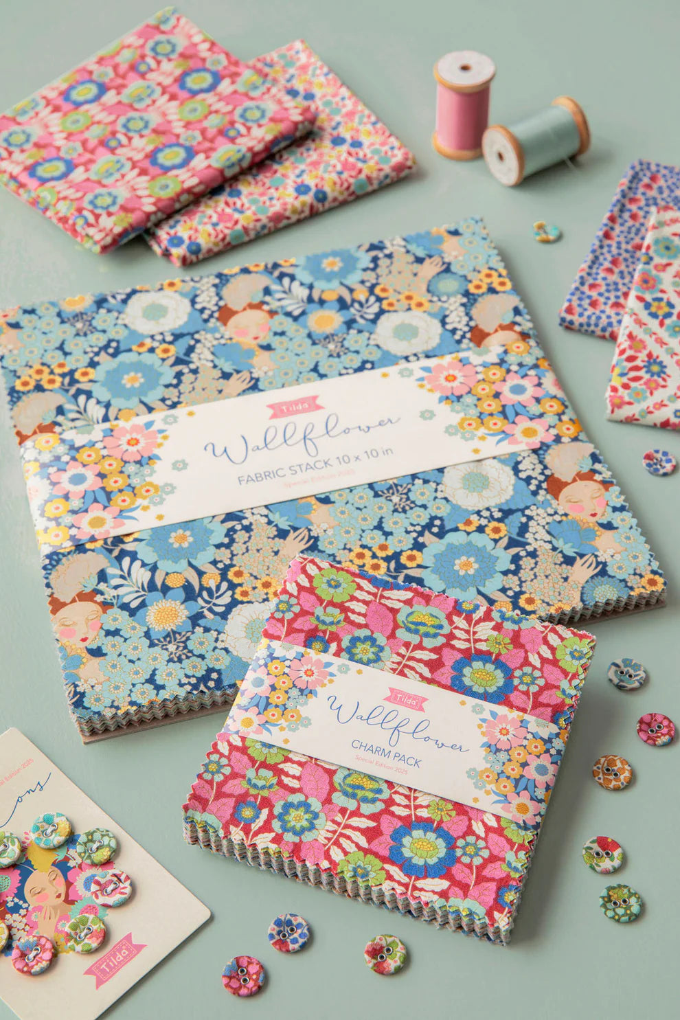 Photo of Tilda's Wallflower Fabric - Charm Pack 5 x 5 inch squares