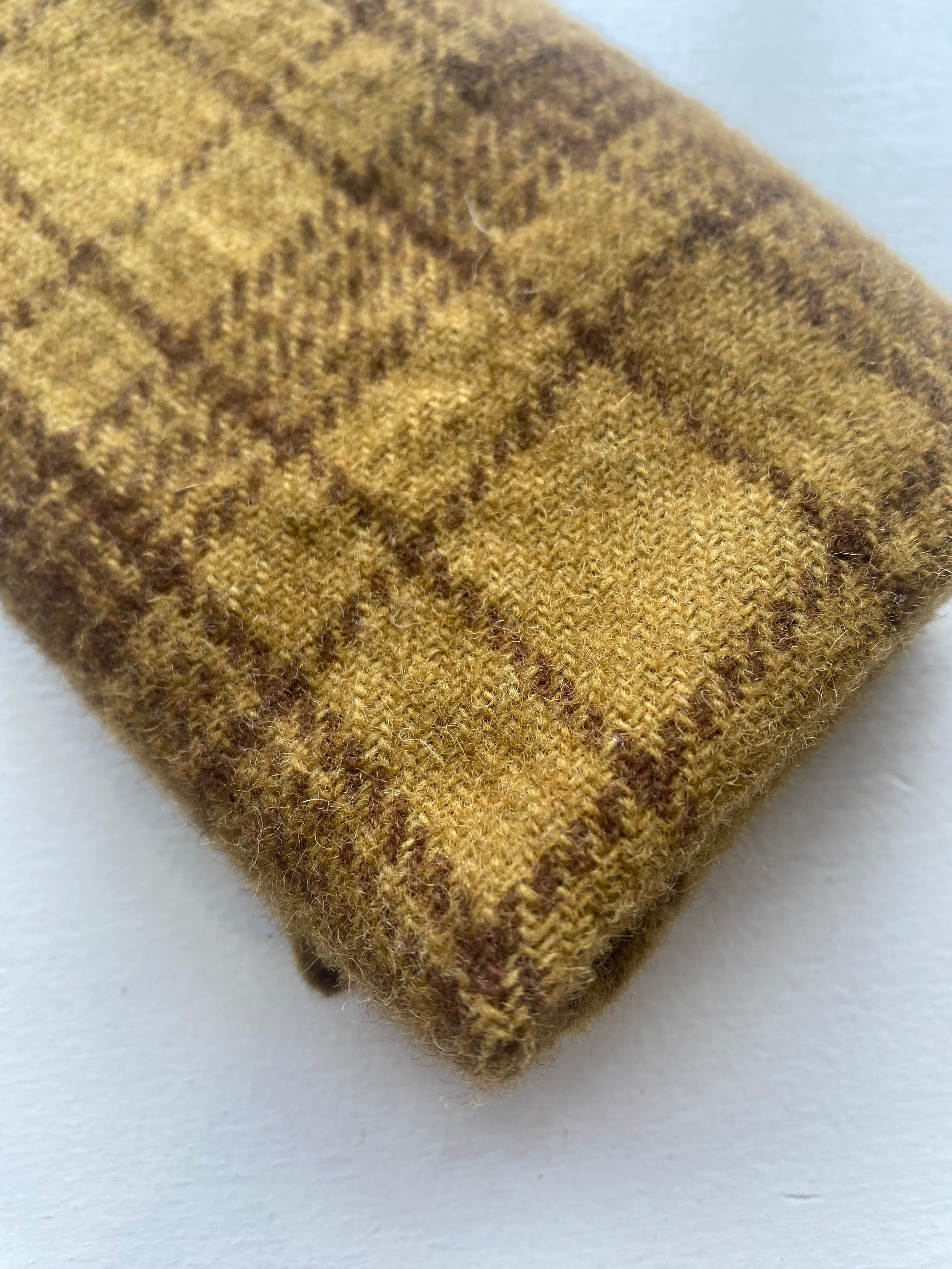 Photo of Felted Wool Pre-Cut 100% Wool in Yellow Plaid - Large - 15" x 14"