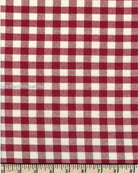 Photo Red Cream Checkered Ticking in Fabric from Dunroven House