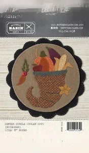 Photo of Center Circle Woolen Mat November in Wool Applique from Buttermilk Basin
