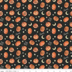 Riley Blake - Trick or Treat - Black Pumpkin C15964 - Fabric – Humble ...