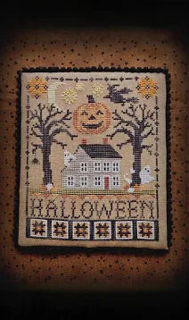Photo of Halloween Saltbox in Cross Stitch from Waxing Moon Designs