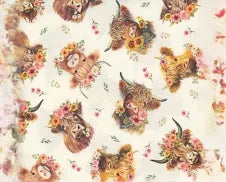 Photo of 10" Highland Cows in Fabric from Timeless Treasures