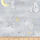 Photo of Grey Bunny & Moon in Flannel Fabric from Timeless Treasure