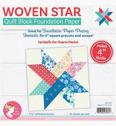 Photo of 4" Woven Star Quilt Block Foundation Paper in Paper Piecing from It's Sew Emma