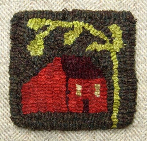 Small House Mug Rug in Rug Hooking Kit  From The Blue Tulip